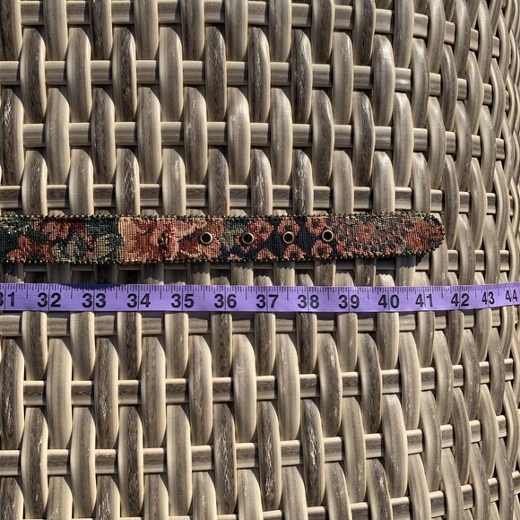 Vintage 80s Tapestry Statement Retro Boho Waist Belt - Picture 12 of 15